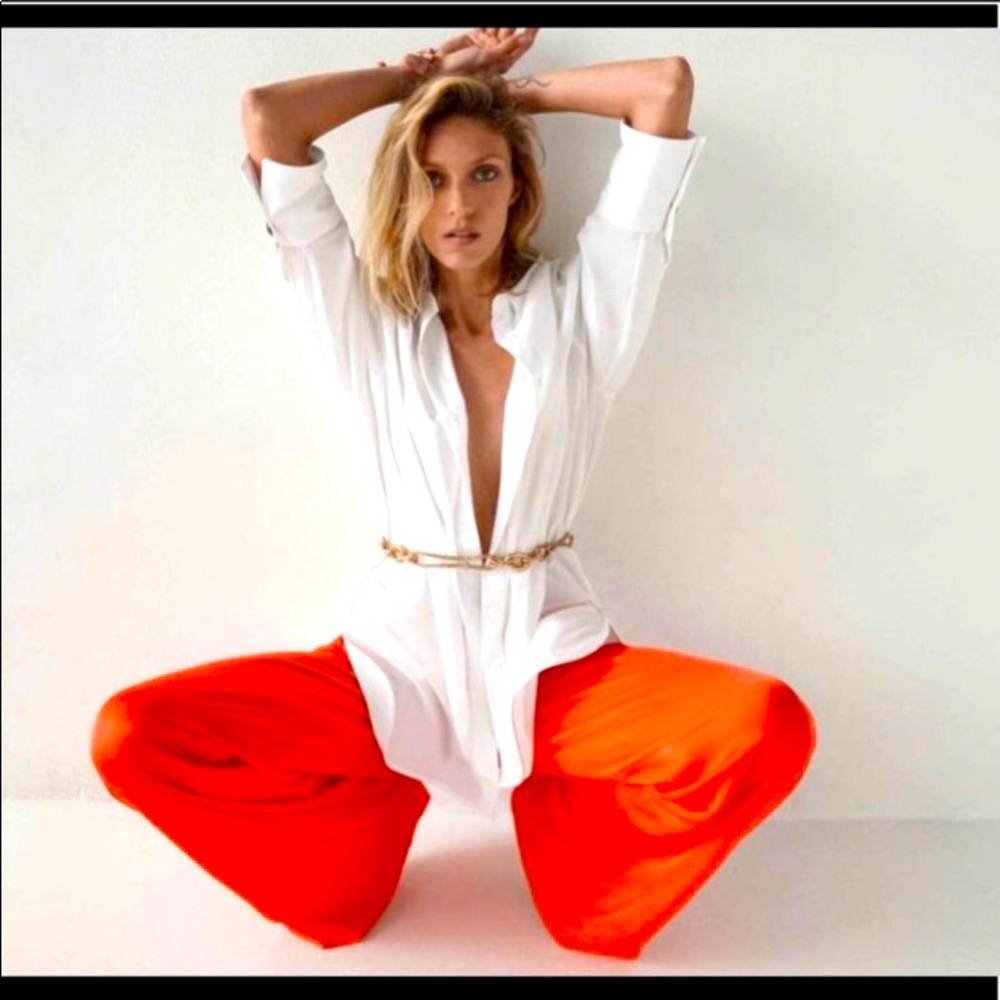 Zara. Wide leg. High waisted. Satin. Coral. Brand new. Never worn.